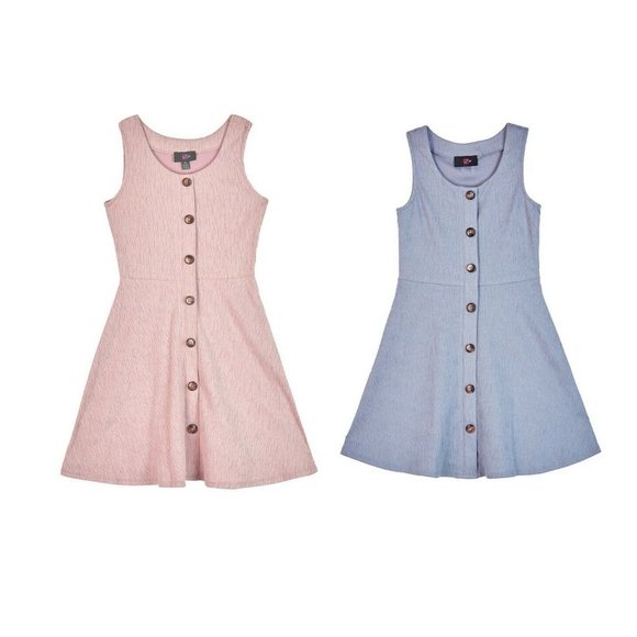 Girls Dress IZ Amy Byer Button Front Fit & Flare size XL NEW - Picture 1 of 5